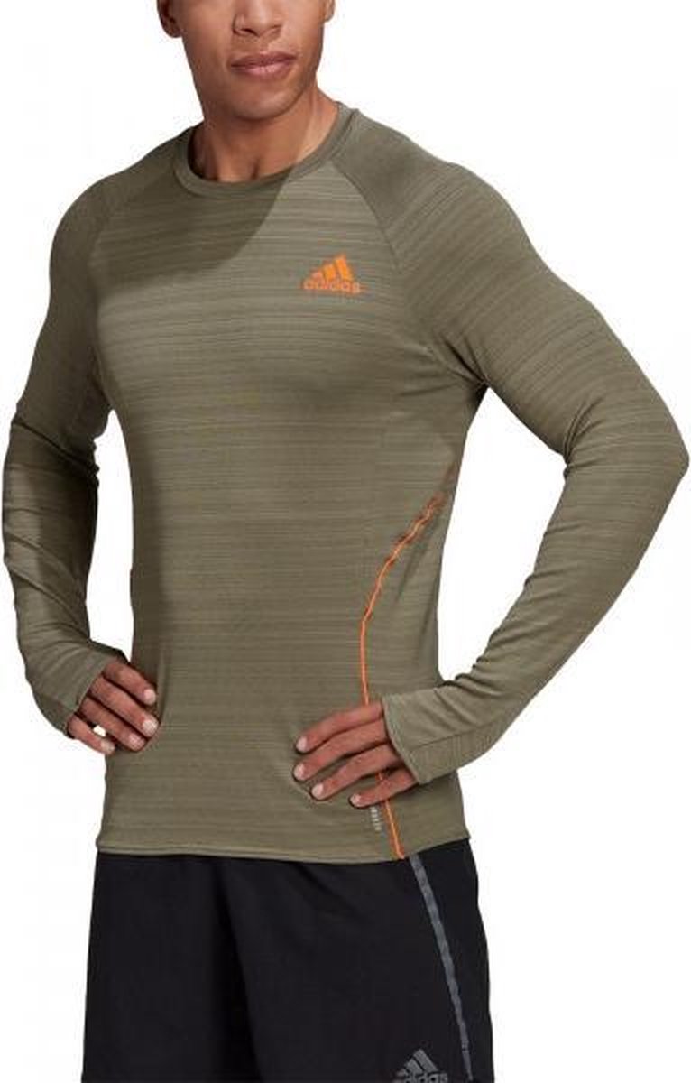 adidas Runner LS Shirt Heren - Groen - maat XL