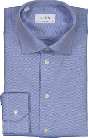 Eton  Overhemd Blauw Normaal - Maat UK17.5-EU44 - Heren - Lente/Zomer Collectie - Katoen