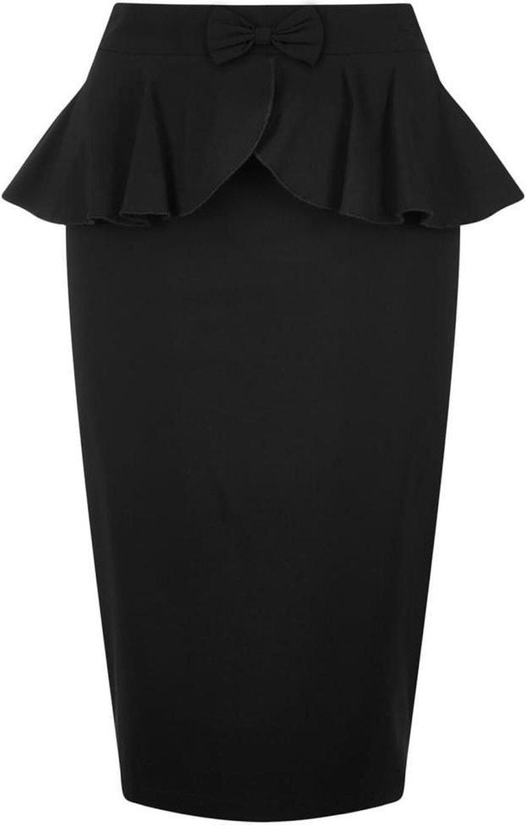 Collectif Pepper Peplum 50's Pencil Rok Zwart
