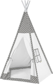 howa Tipi  Wigwam "Toni" met Vloermat - Speeltent wit / grijs 8512