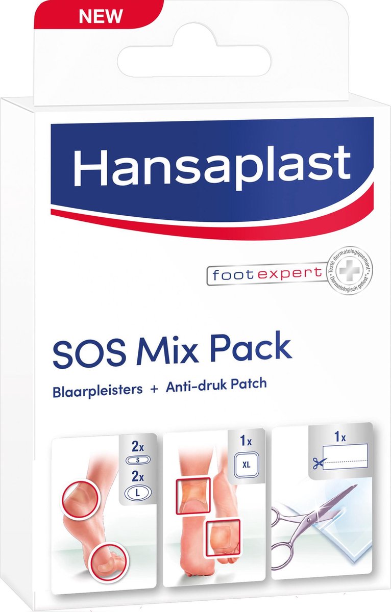 Hansaplast SOS Mix pack Blaarpleisters en Anti-Druk patches - 6 stuks