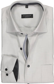ETERNA comfort fit overhemd - twill structuur heren overhemd - grijs (contrast) - Strijkvrij - Boordmaat: 48