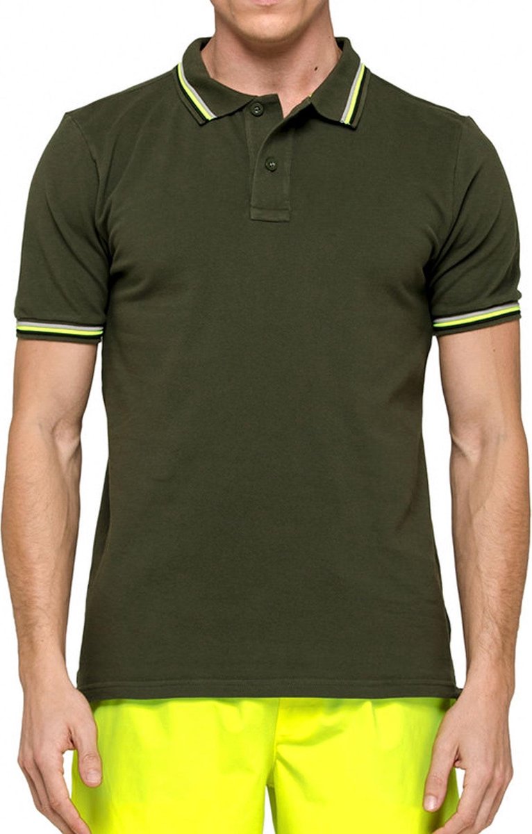 Sundek Poloshirt - Mannen - donker groen/groen/zwart