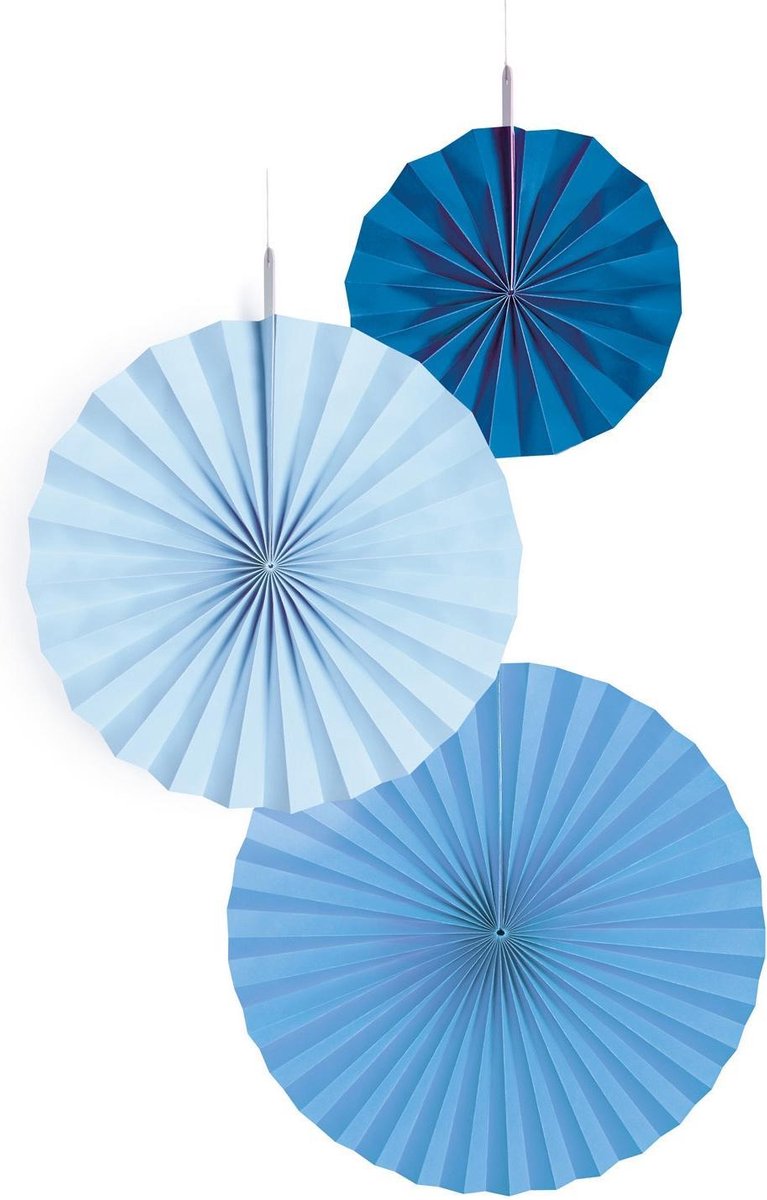 Waaiers Blauw Mix - 3 stuks