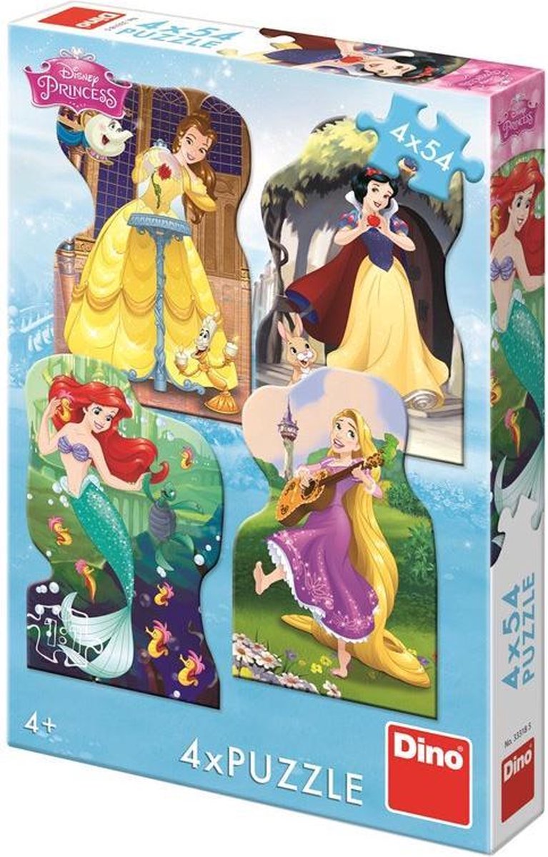 Dino puzzel Princess en vrienden 4x54pcs