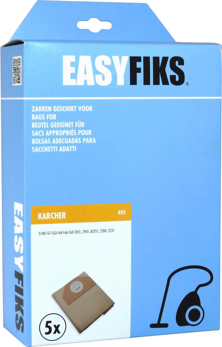 Easyfiks - Stofzuigerzakken - Geschikt voor Karcher WD3