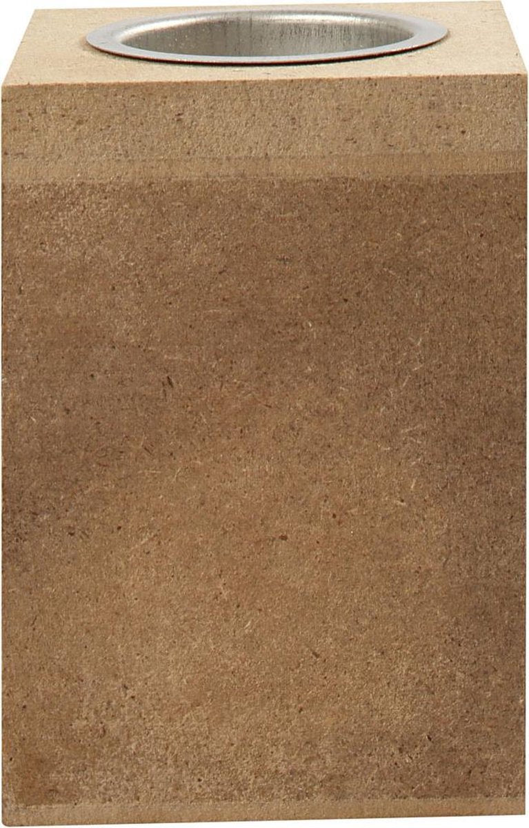 Theelichthouder 70x70x100 mm MDF - 1 st