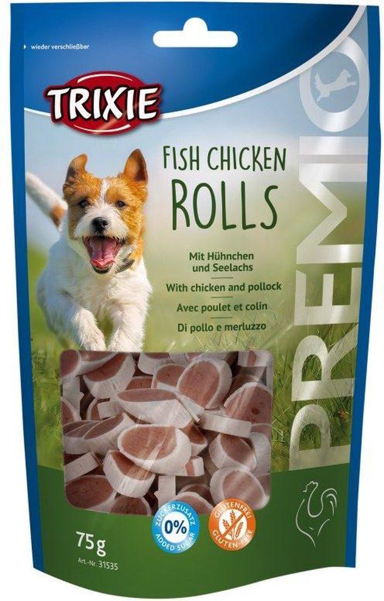 75gr 12st Trixie premio fish chicken rolls
