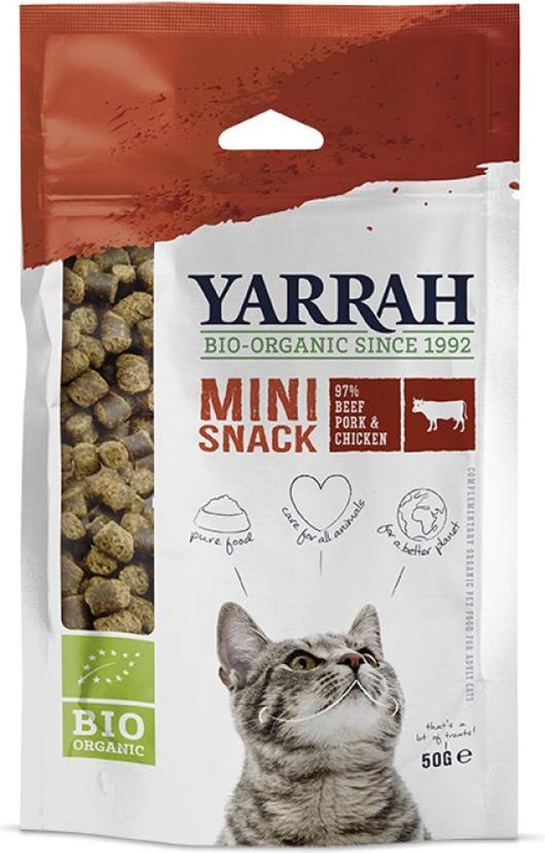 10x Yarrah Biologische Kattensnack Mini 50 gr