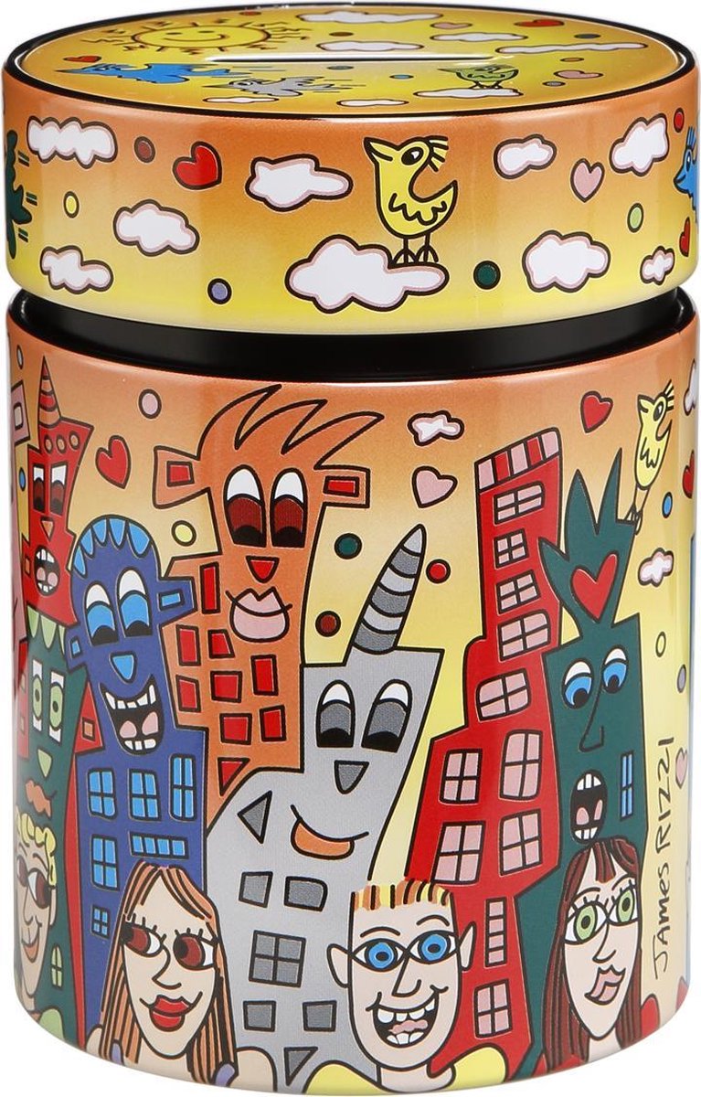 Goebel® - James Rizzi | Pop Art | Spaarpot "City of Romance" | Kleurrijk