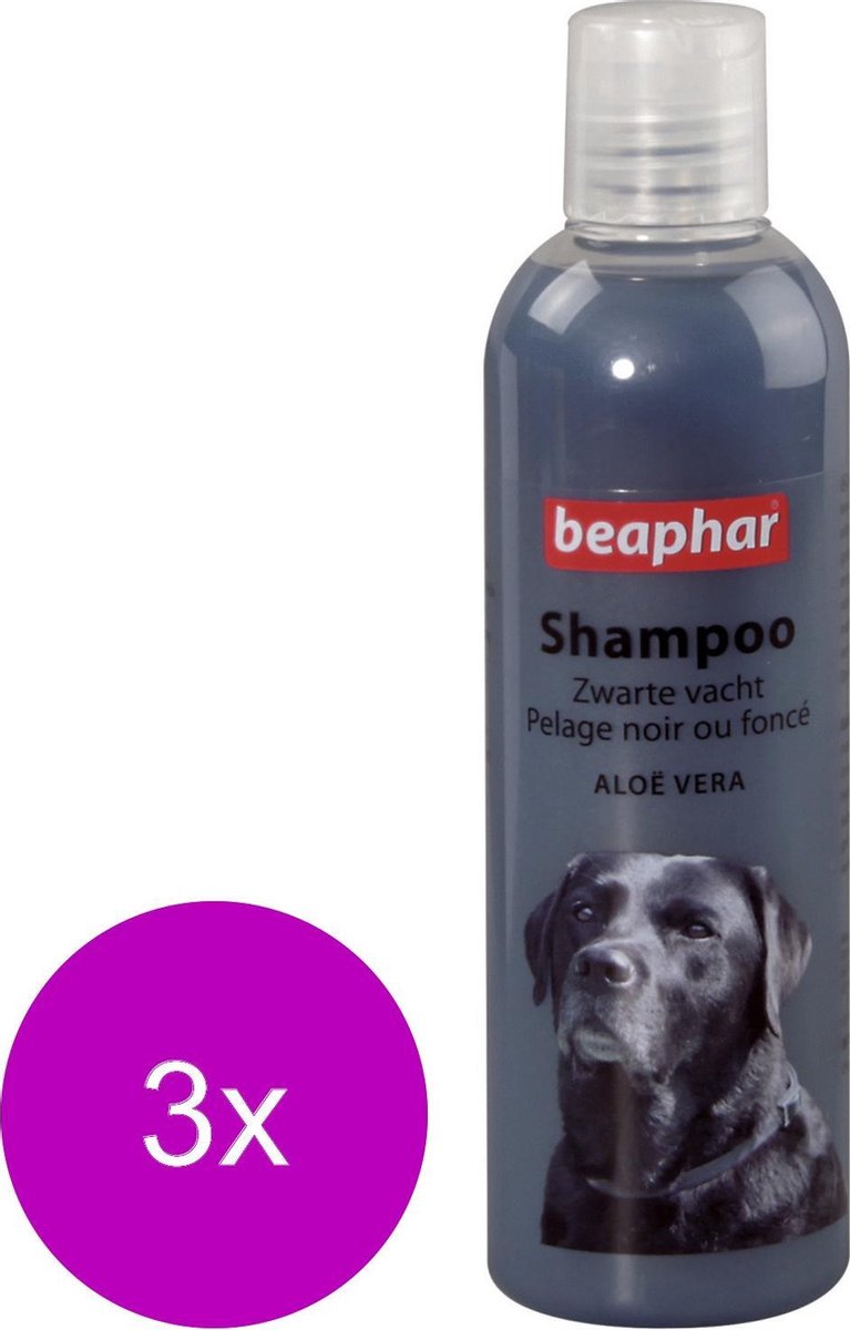 Beaphar Shampoo Zwarte Vacht Hond - Hondenvachtverzorging - 3 x 250 ml