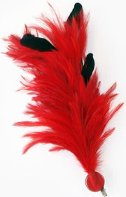 Verenpluim 30 cm buigbaar met speld en clip rood
