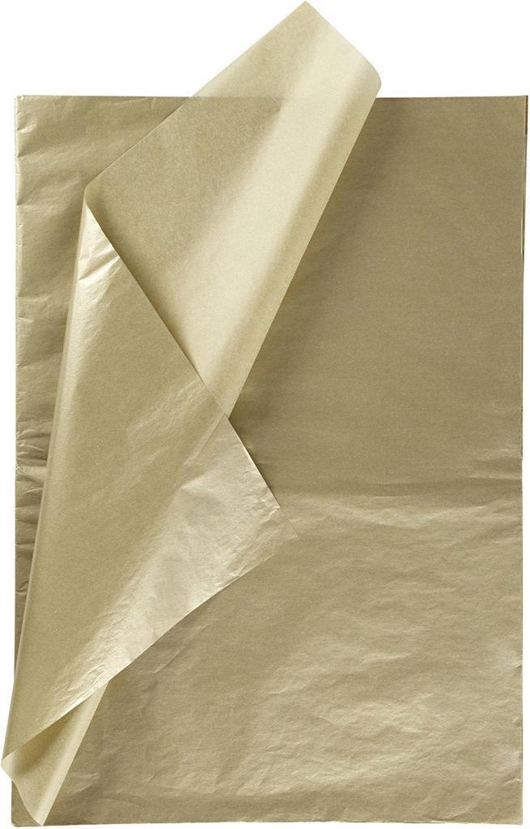 Tissuepapier. vel 50x70 cm.  14 gr. goud. 25vellen