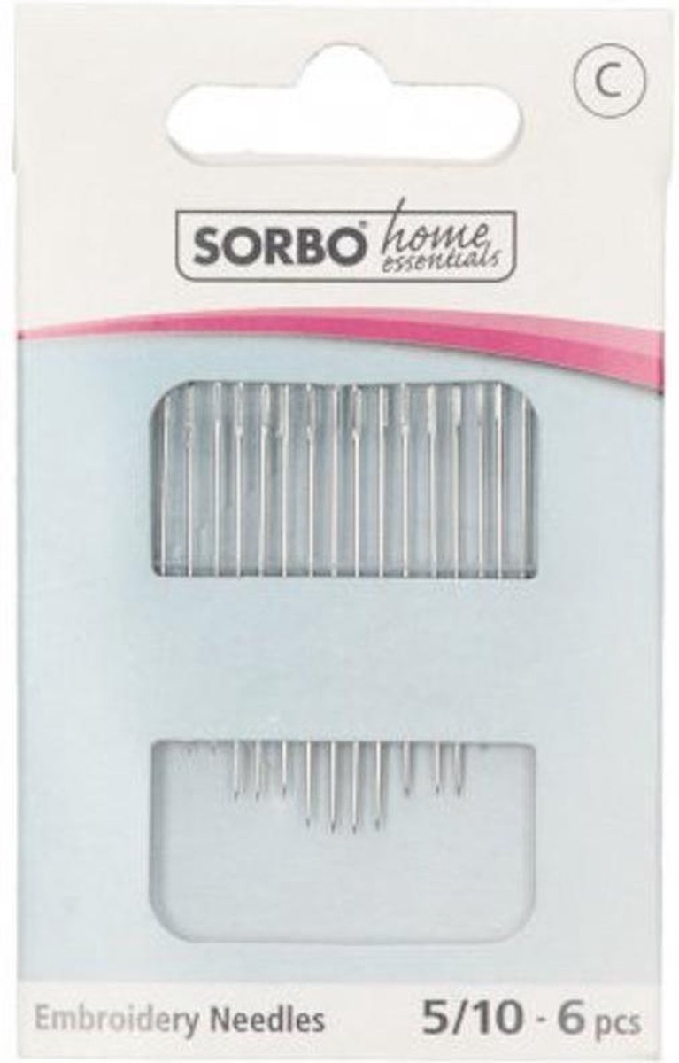 Sorbo Home Essentials embroidery needles - borduurnaalden 5/10 - 16 naalden - assortie