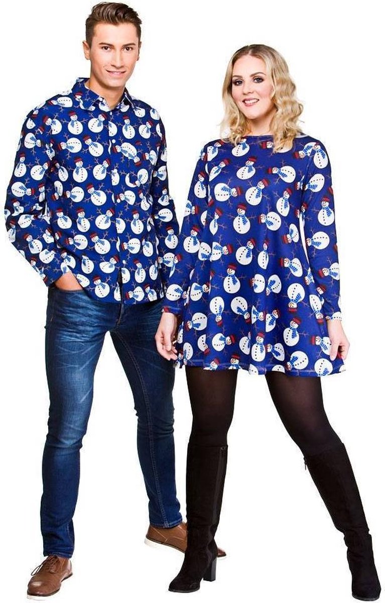 E-Carnavalskleding.nl: L - e-Carnavalskleding.nl Kerstjurkje sneeuwpoppetjes