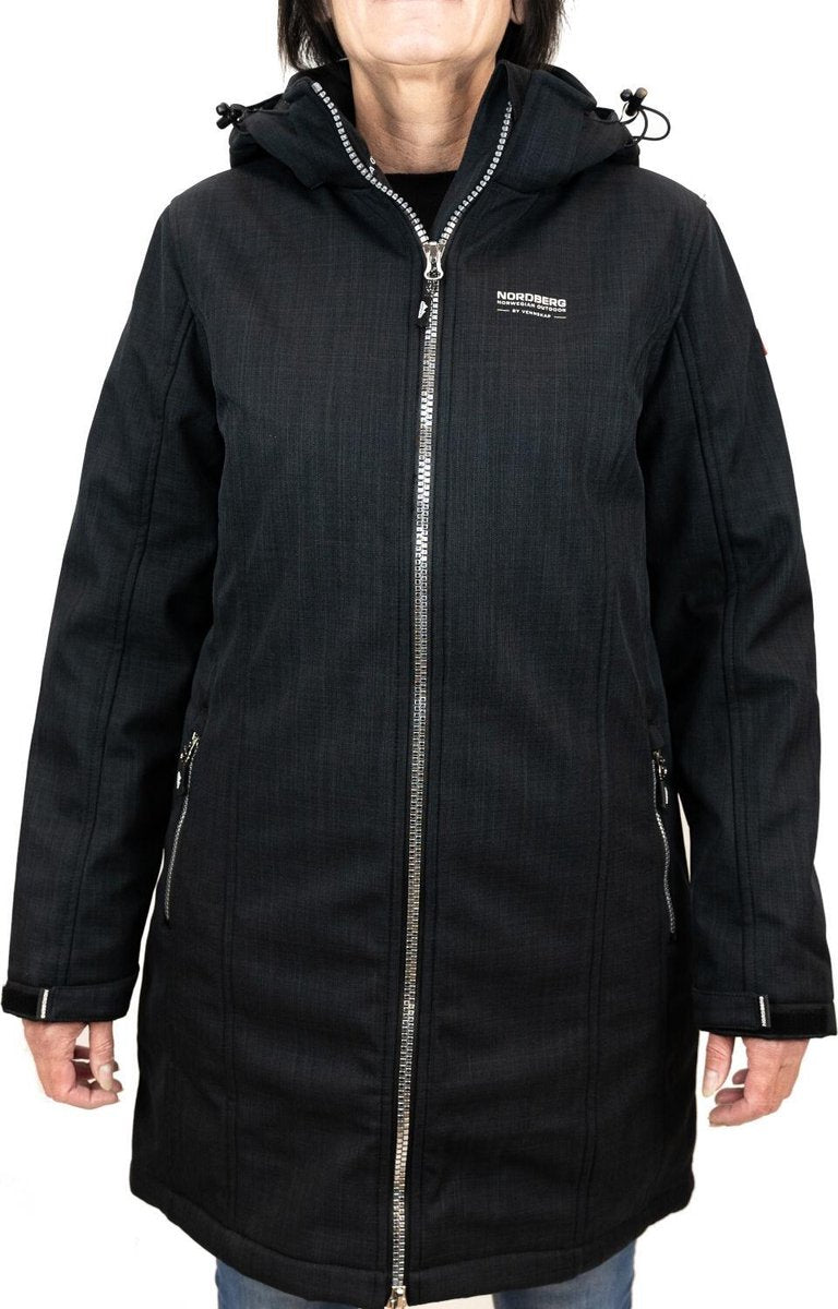 Nordberg softshell winterjas Kjerstin black melange - maat XL