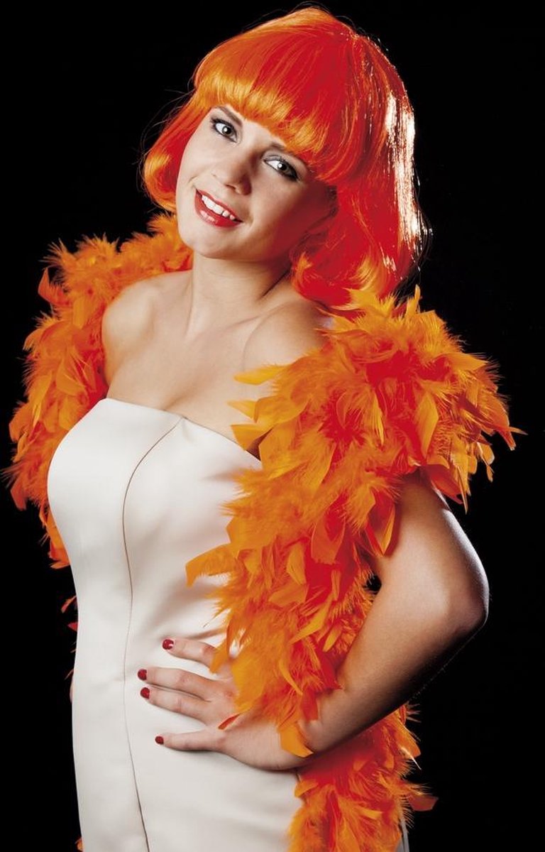 16 stuks: Boa luxe 80 gr - Oranje - 180cm
