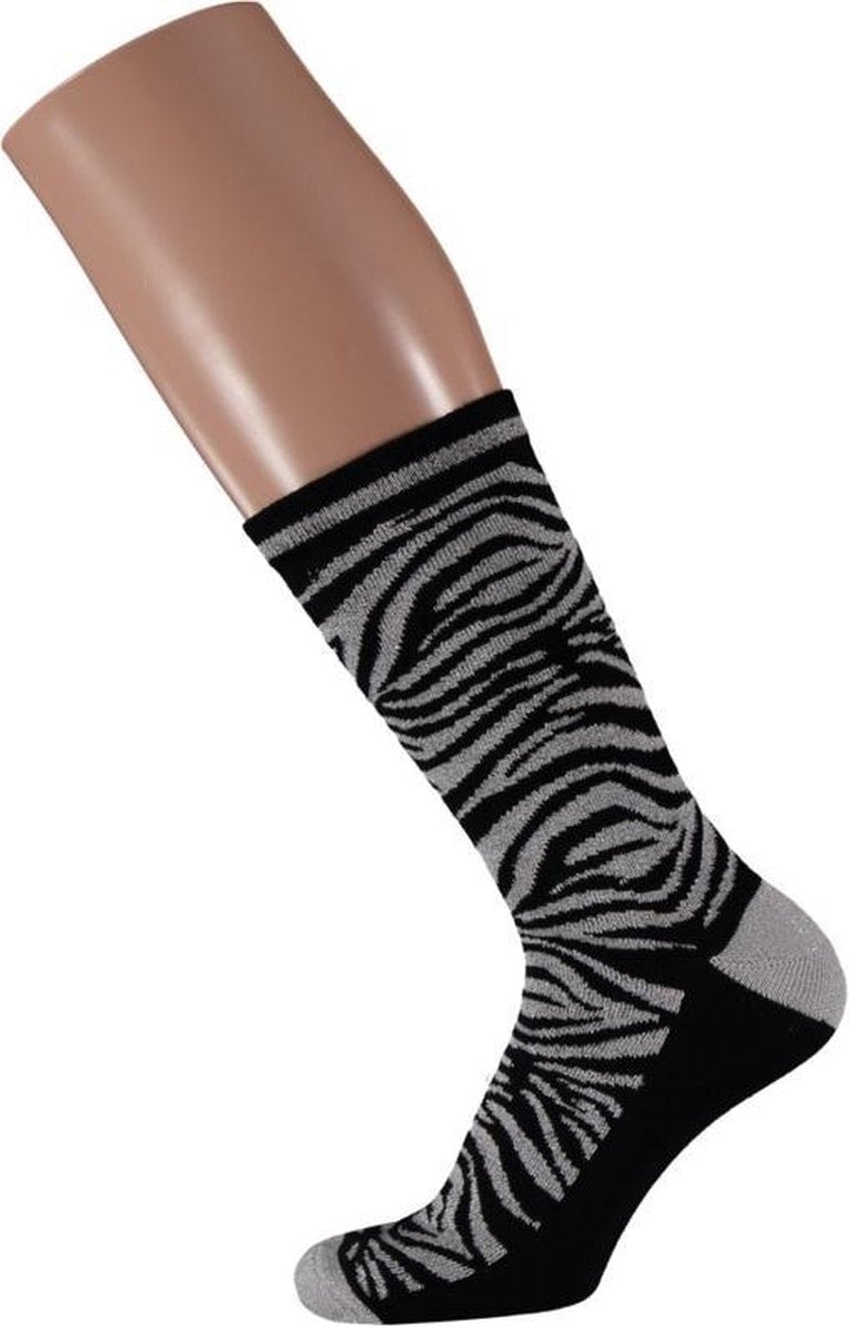 Sarlini Fashion Dames sokje Zebra Zwart | Maat 36-41