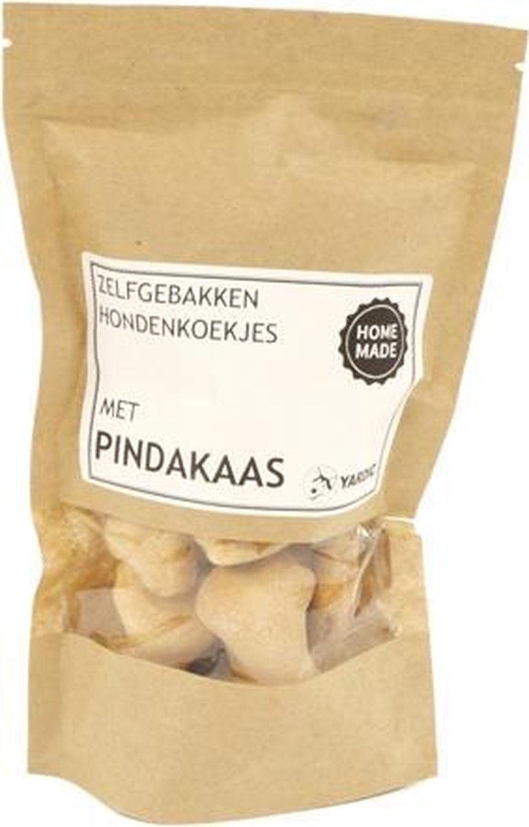 Yardic Hondenkoekjes Biologische Pindakaas 145 Gram Bruin