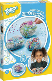 Totum knutselset Rock starfish - diamond painting stenen versieren met zeesterfiguren - meer dan 350 strasssteentjes