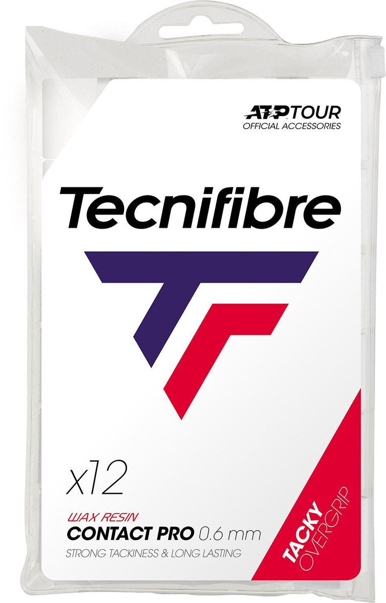 Tecnifibre Contact Pro (12 stuks) - wit - Tacky overgrips