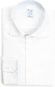 SKOT Fashion Duurzaam Overhemd Heren Serious White Contrast - Wit - Maat 45