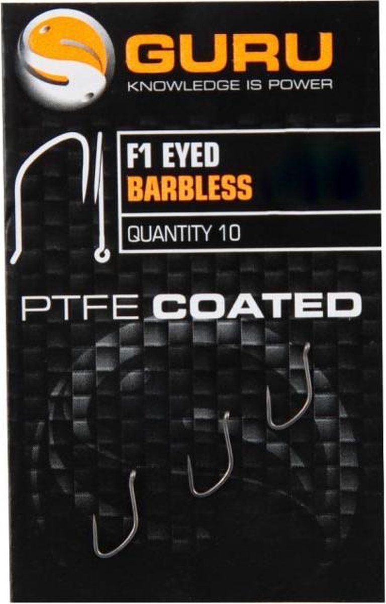 Guru F1 Eyed Hook - Maat 16 - Zwart