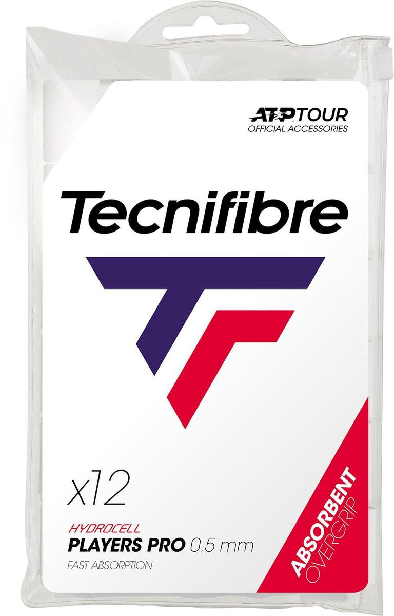 Tecnifibre Players Pro (12 stuks) - wit - 0.5 mm - overgrips