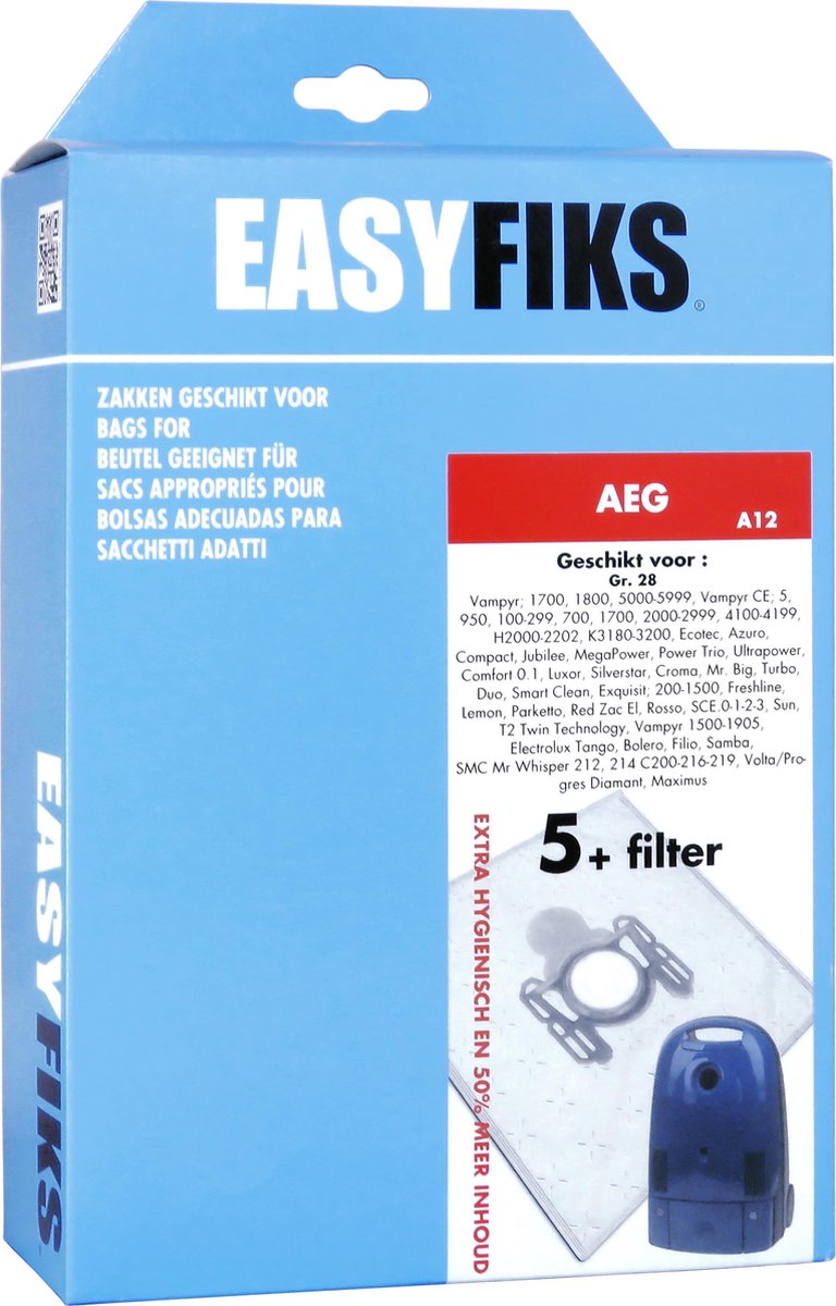 Easyfiks - Stofzuigerzakken - Geschikt voor AEG GR28