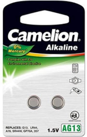 Camelion AG13 Alkaline knoopcel LR44 per 2 (hangverpakking)