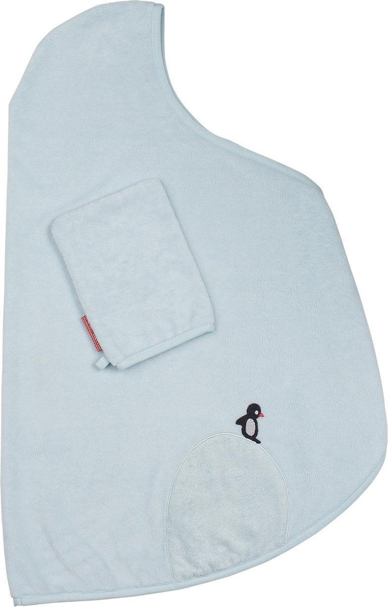 Pericles Badcape Met Washandje Oceaan 110 Cm Lichtblauw