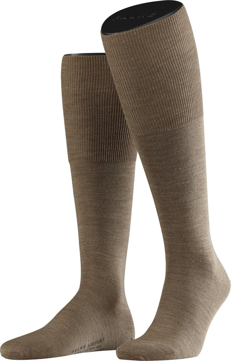 FALKE Airport Kniekous Heren 15435 - Bruin 5410 nutmeg mel Heren - 43-44