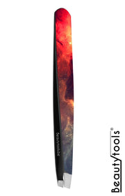 Beautytools Professional Slant Line Epileer Pincet/ Tweezer Voor Wenkbrauwen: Galaxy Fire - Schuine Punt - (BT-1901)