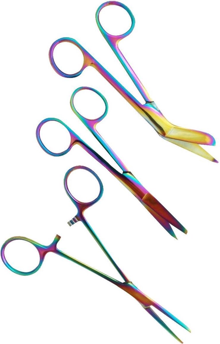 Verpleegkunde Scharen Set - Metal Rainbow | Zorg - Zuster - Cadeau - Verpleegster - Accessoires