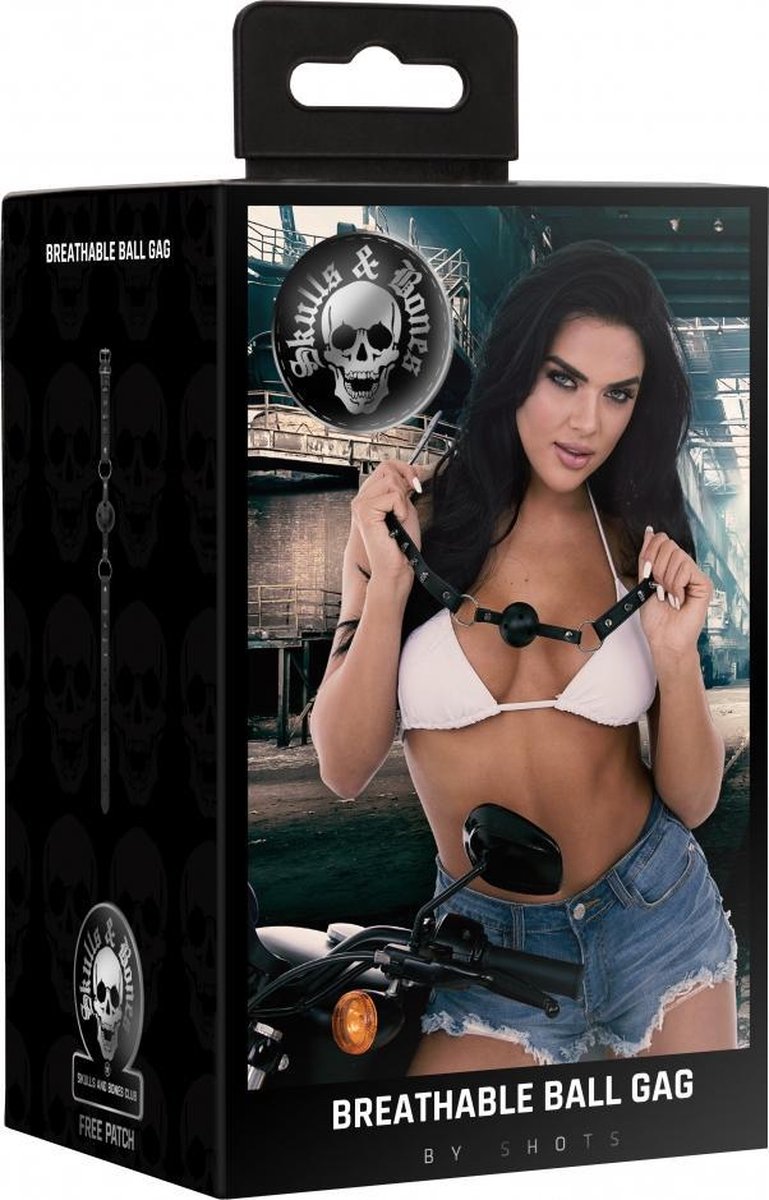 Ouch! Skulls and Bones - Breatheable Ball Gag - Black