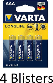 12 Stuks (3 Blisters a 4 st) Varta Longlife AAA Batterijen