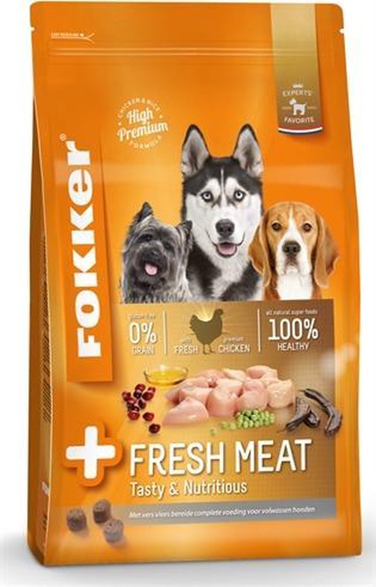 Fokker premium + fresh meat - 13 kg - 1 stuks