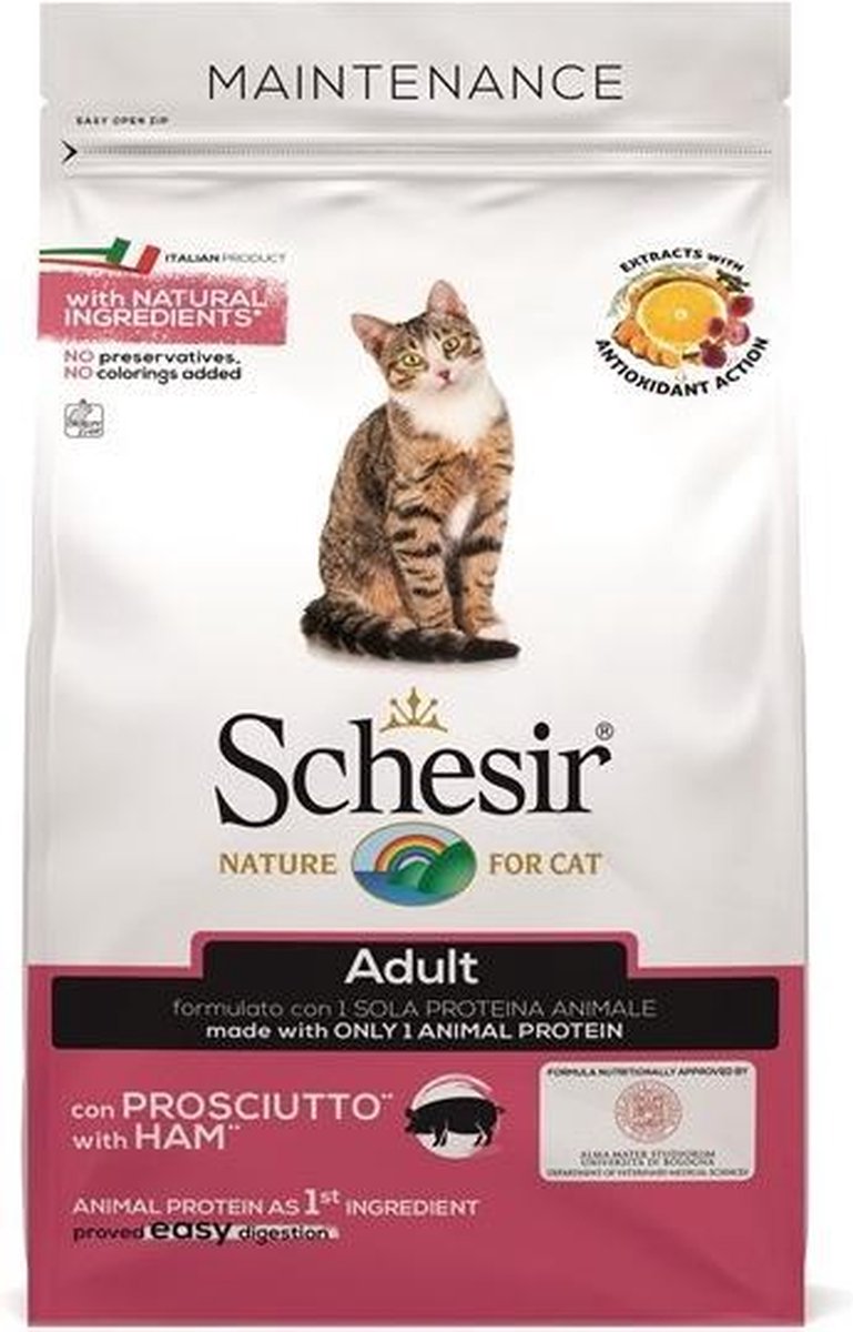 Schesir - Kattenvoer - droogvoer voor katten - ADULT HAM - 1