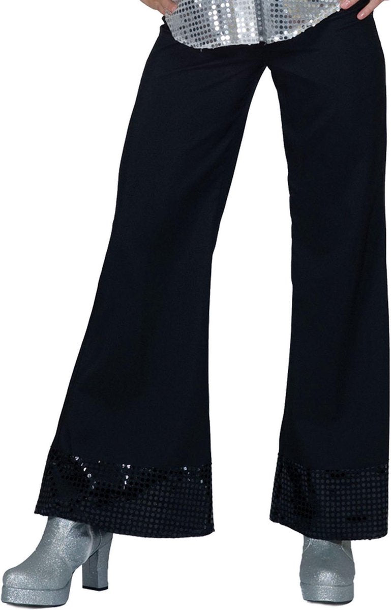 ESPA - Zwarte disco broek met lovertjes voor vrouwen - Medium - Volwassenen kostuums