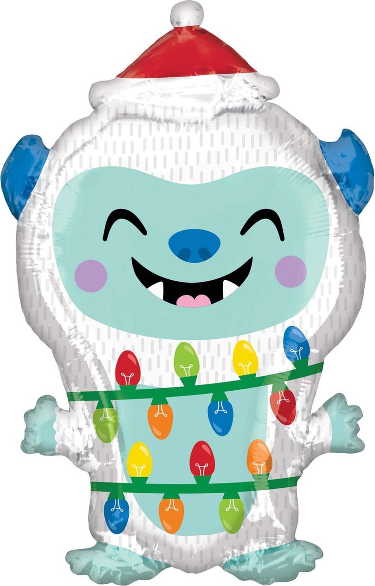 Kerst Yeti aluminium ballon - Feestdecoratievoorwerp