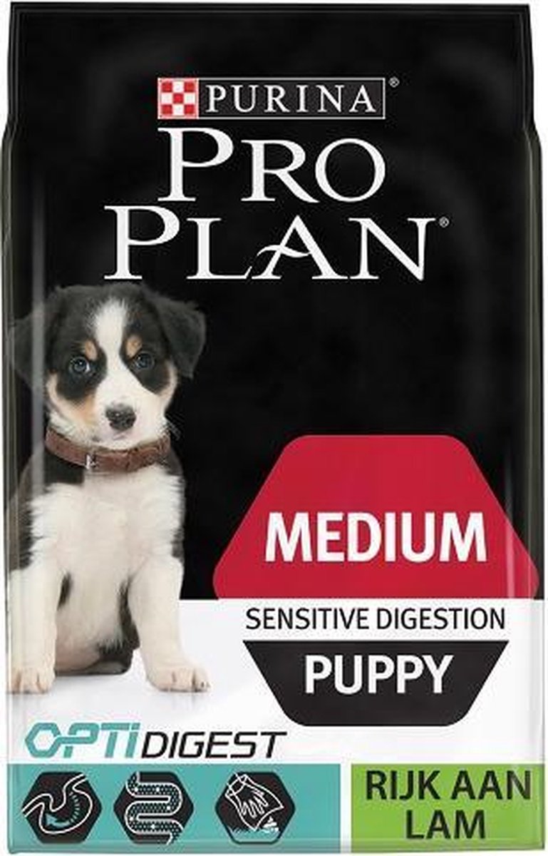 Pro Plan Medium Puppy Sensitive Digestion - Hondenvoer Lam Met Optidigest- 12 kg