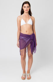 Pia Rossini - San Remo Mini sarong/pareo Paars - One Size - Paars