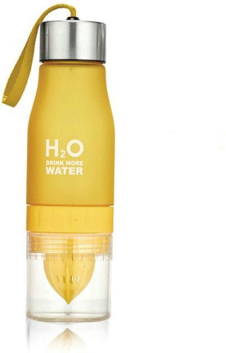 ExcluJess Drinkfles GEEL Waterfles 700ml – Drinkfles met Fruitinfuser – Waterfles met Fruitperser