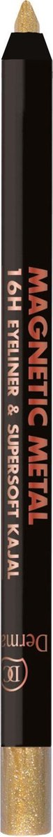 Dermacol Magnetic Metal 16H Eyeliner & Supersoft Kajal 2g - W1 - Goud