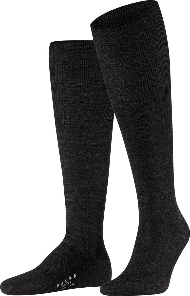 FALKE Airport Heren Kniekousen - Grijs - Maat 49-50