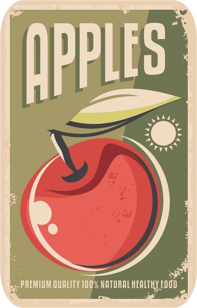 Papillon Afdruipmat met print - antislip keukenmat - apples - 50x40 cm