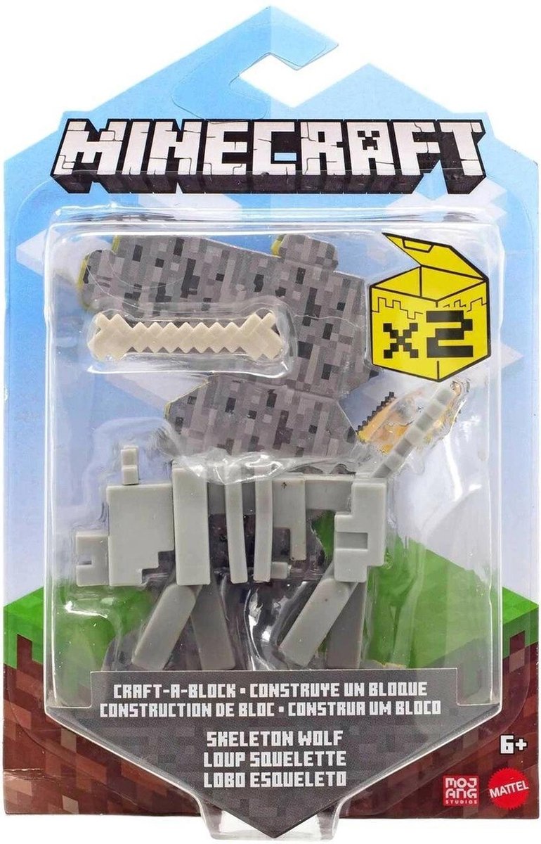 Minecraft Craft-a-Block Figure - Skeleton Wolf
