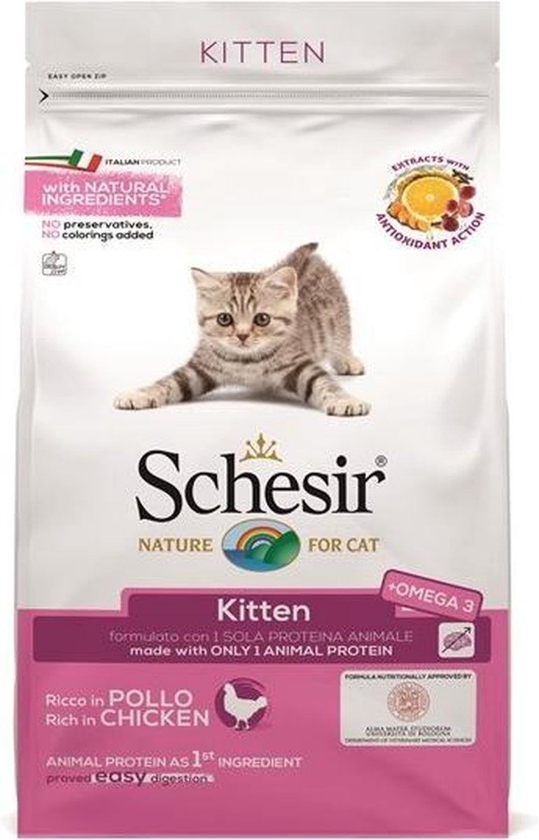 Schesir - Kattenvoer - droogvoer voor katten - voor KITTENS - Kip -1