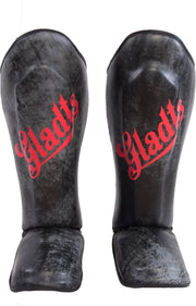 Gladts kickboksen   scheenbeschermers zwart - grijs - XL