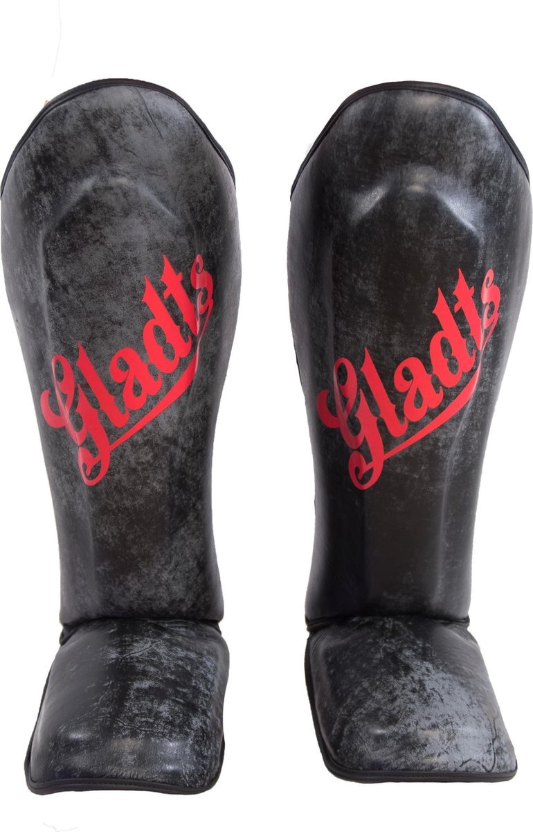 Gladts kickboksen   scheenbeschermers zwart - grijs - XL